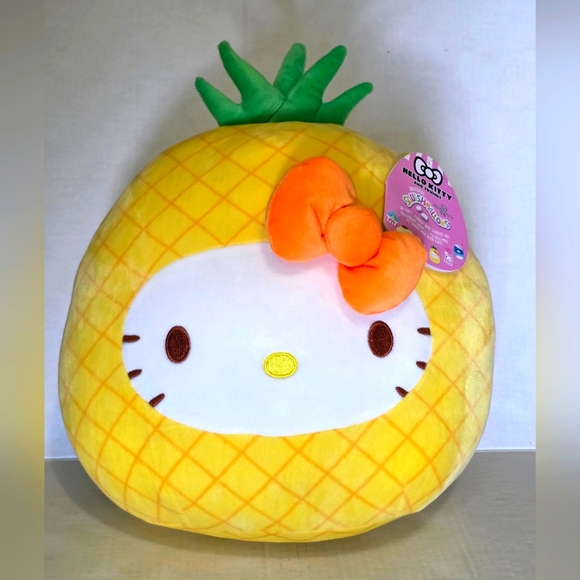 Hello Kitty Squishmallow Other - New Large 16 Inch Hello Kitty Yellow Pinapple Squishmallo Saniro NWT